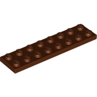 Lego destička 2x8, červeno hnědá (4211211)